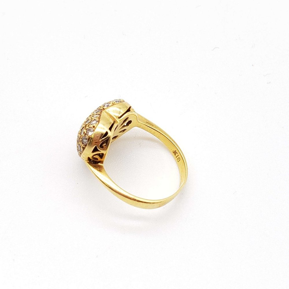100% Authentic Jewelry Ring Heart Diamond 0.78ct 18k Yellow Gold - Picture 5 of 8